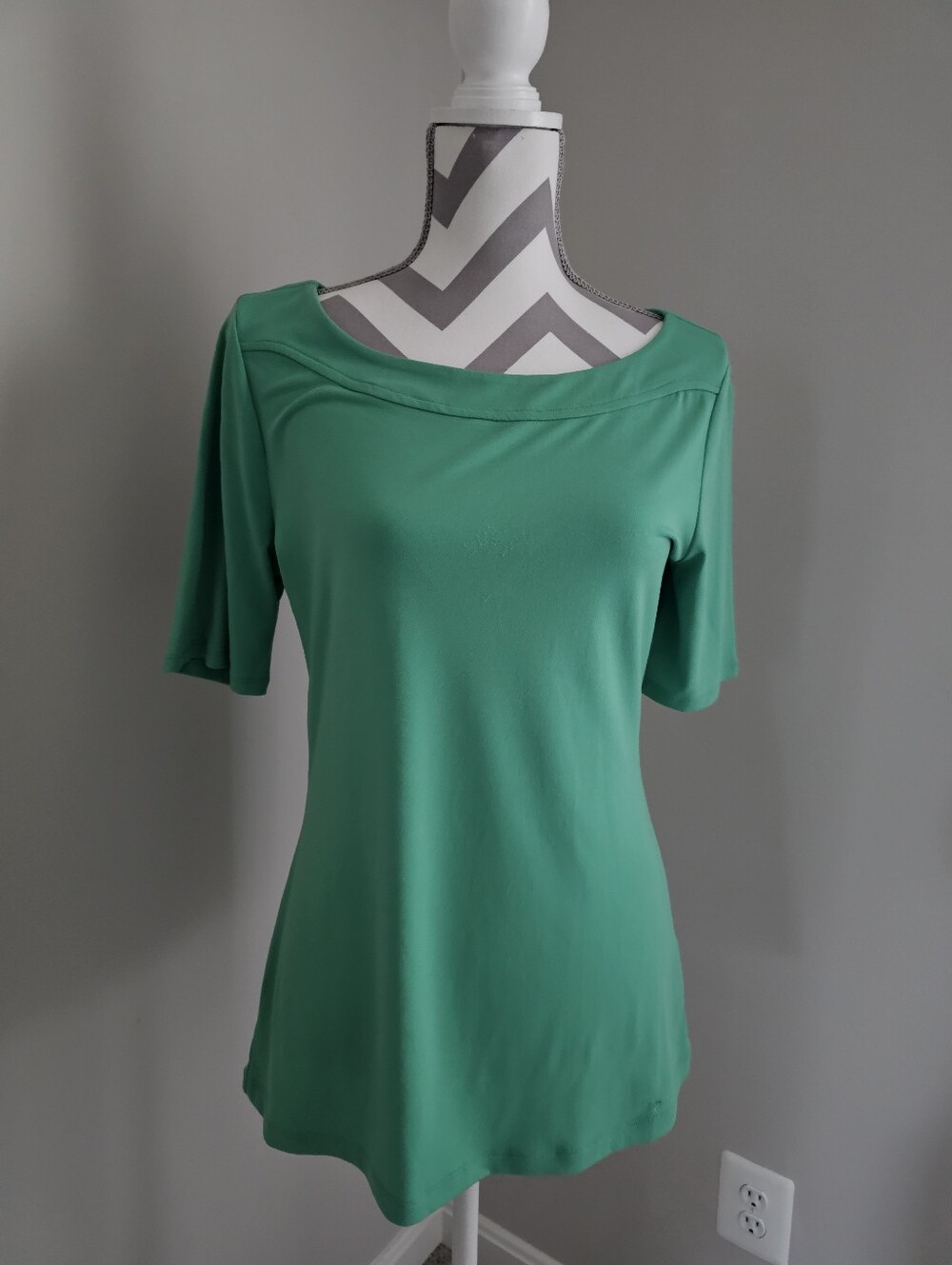 Banana Republic Emerald Green Short-Sleeve Boatneck Tee